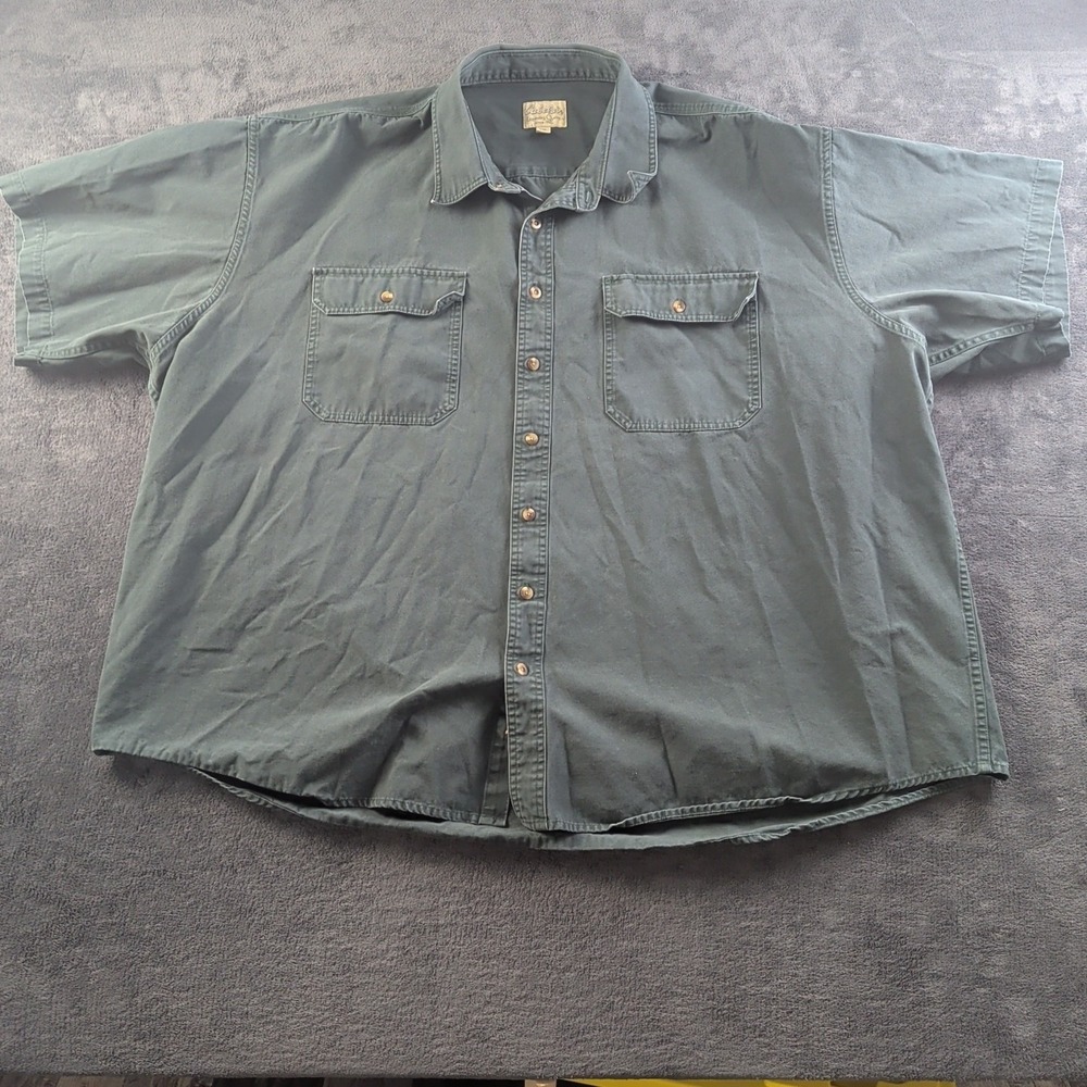 Vintage Cabelas Button Down Men's 5XL Dark Green Long Sleeve Hunting Shirt